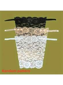 3pcs/1pc(Color Random) Elegant Floral Anti-Glare Bra Pads - Fashionable & Comfortable Lingerie Enhancer, Lace Knitted Padding For Women
