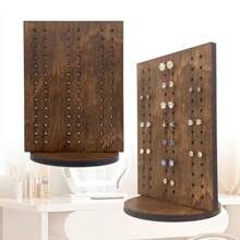 1 Piece Vintage Style Wooden Earring Stand - Multi-Layer Tabletop Jewelry Organizer For Earrings And Earrings Without Assembly - Perfect For Dressers, Bedroom And Store Displays, Jewelry Towers, Perfect For Mother's Day Gifts For Women Storage Organizer Travel Essentials Back To School Dormitory Storage Fall Decor