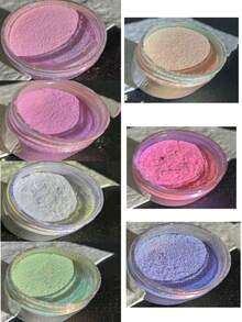 1 pieza de color aleatorio, Set de 7 piezas, Polvo iluminador Camaleón Extreme Powder Penetrante de Hielo Neón de Sirena, Polvo de sombra de ojos de 7 colores 0,3g
