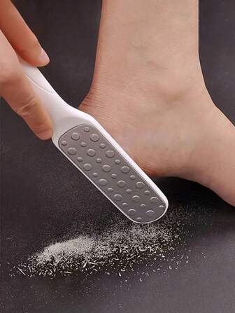 1pc Stainless Steel Double-Sided Foot File - Callus Remover, Foot Scraper, Foot Grater For Homeuse, Smooth Feet With Dual Function Of Removing Dead Skin And Calluses