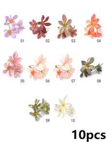 20 Pieces Silk Flowers Photography Props, Realistic Wedding Bouquet, Bulk Artificial Flower Heads, Floral Wreath Made Of Synthetic Silk Flowers, Random Assorted Faux Flowers