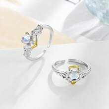 1/2pcs Angels And Demons Couple Cartoon Ring