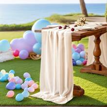 1 peça de caminho de mesa de chiffon de cor sólida, caminho de mesa romântico de gaze transparente, caminho de mesa de casamento transparente de 70 x 300 cm em estilo country romântico para Páscoa, Ação de Graças, Natal, adequado para casamento de Natal, chá de panela, festa infantil, festa de aniversário, decoração de mesa de jantar