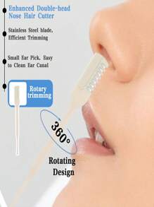1/5pcs Unisex Gentle Painless Nose Hair Trimmer Set - Portable Manual 360° Rotating Dual Heads, Skin-Friendly Facial Hair Removal Tools With Precision Trimming Function Travel Essentials Travel Accessories Nose Tools Graduation Mother's Day