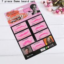 2/6/7/12/48pcs Party Dress Up Props - Lareth Fake Beard Simulation Beard, Goose Yellow Eyebrow Beard, Fake Beard Props, 48 Artificial Beard Party Supplies, Handlebar Mustache Dress Up Beard Headpiece Photo Props