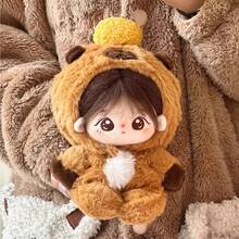 20cm Plush Doll Capeblanco Clothing Outfit, Cute Hooded Jumpsuit For Plush Doll, Unisex Doll Romper Costume (Doll Not Included) - Multicolor - View 2