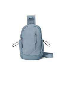 Bolsa de Tiracolo Portátil e Leve, Bolsa de Peito de Grande Capacidade com Porta USB para Carregamento, Bolsa Lateral Multifuncional, Bolsa de Ombro de Luxo com Vários Bolsos para Estudantes Escolares, Bolsa Transversal de Viagem à Prova d'Água de Cor Sólida, Bolsa Unissex para Telefone Celular para Negócios, Outdoor, Caminhada, Bolsa Esportiva e de Moda de Rua para Meninos e Meninas