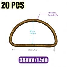 20 pièces/paquet Boucle de connexion en métal D Ring pour ceinture, sangle de sac à main, accessoire de sac, chaussure, DIY, couture. Tailles : 10/12/15/20/25/32/38 mm