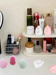 Protective Cosmetic Sponge Travel Case - Breathable Holder Transparent Storage Box - Travel Accessory Makeup Puff Plastic Organizer, Sponge Display Stand - Fashionable Organizer Rack With Ventilation, Convenient Portable Design, Easy To Carry Beauty Tools When Traveling, Plastic Structure Graduation - Multicolor - View 4