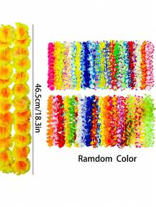 10pcs-Hawaiian Flower Lei Party Decoration,Leis For Luau Party - Colorful Hawaiian Leis Flower ,Hawaiian Leis Necklace Colorful Tropical Flower Garland, Hawaiian Leis Hawaiian Flower Wreaths For Hawaiian Themed Party Beach Luau Party Supplies For Summer Beach Pool Decoration Favour Supplies ﻿ - Multicolor - View 7