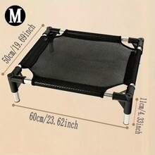 Cama elevada refrescante para mascotas, de tela de poliéster impermeable, con marco desmontable de acero inoxidable, confort para todo el año para perros medianos, pequeños y extra pequeños - Colchoneta cuadrada para perros resistente al agua con base antideslizante