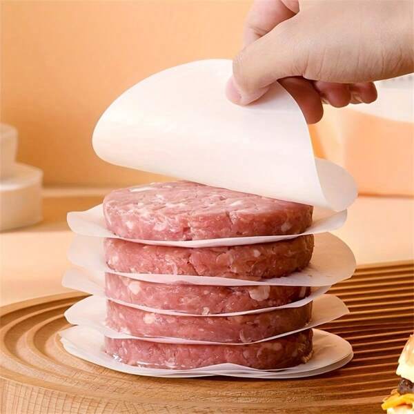 100/300/500 pièces Feuilles de séparateur de galette de hamburger anti-adhérentes et absorbantes - convenant pour presse à hamburgers/galettes/biscuits/tartes/mousses, barbecue et cuisson, viande congelée