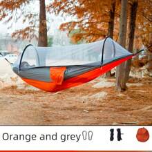 Outdoor Double Mosquito Net Hammock, Anti-Tipping, Breathable, Quick-Open, Camping Supplies