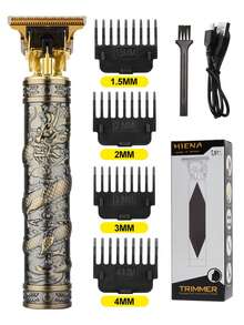 HINEA 复古T9电动无绳理发器，专业男士理发器和胡须修剪器 - 銅色 - 查看 8