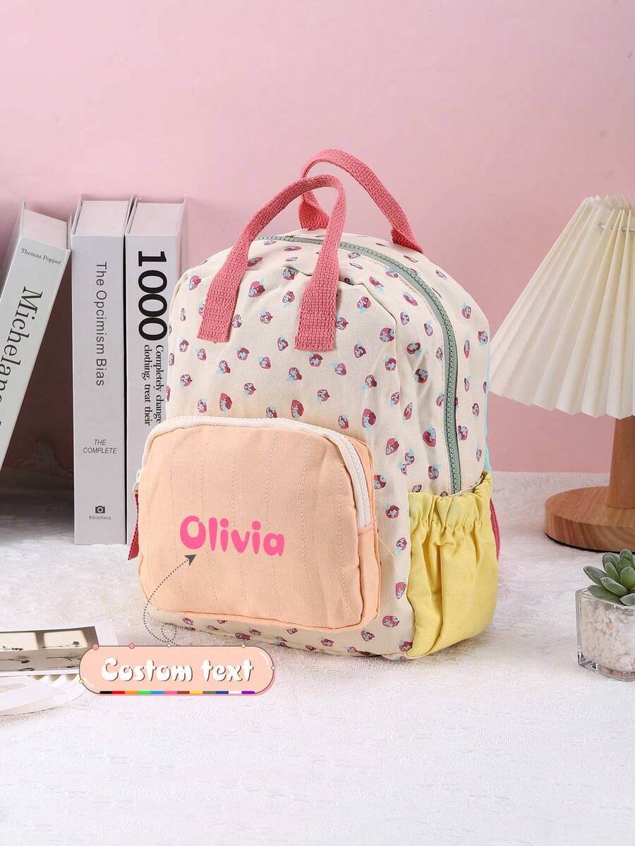 1pc Custom Embroidered Name Backpack, Personalized Embroidered Name School Bag, School Storage Bag, Stationery Storage Bag, Student Supplies, Cartoon Backpack, Gift, Birthday Gift, Back To School Gift, New Year Gift, Boy Gift, Girl Gift, Bear Multi-Functional,Ornamental,Letter Exquisite,Stylish,Soft,Squishy,Colorful,Cute Kawaii Adorable Unique,Customized Treasurefinds - Multicolor - View 1