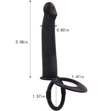 1 pièce Plug anal de pénis avec sangle en silicone, gode vibrant à double pénétration avec anneau de pénis, masseur de plug anal permettant de retarder l'éjaculation, jouets sexuels érotiques pour adultes pour homme femme couple, stimulateur vibrant de point, produits pour adultes