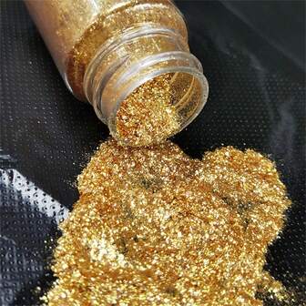 Dofuny 10g/Bottle Gold BlingBling Nail Glitter Brilliant Mica Pearl Powder For DIY Epoxy Resin Soap Crafting Paint Jewelry Making & Beauty Supplies