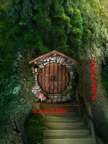 1 pezzo, Mini porta da fiaba, asse di legno piatta, decorazione in legno per alberi, per cortili e giardini, oggetti decorativi in legno creativi e carini, per scenari, festival, stanze, casa, uffici, feste a tema, decorazioni per giardino, porta in legno da fiaba; decorazione per giardino porta da fiaba; decorazione in legno per alberi nel cortile, decorazione in miniatura di folletti, decorazione micro-paesaggistica da fiaba, decorazioni per giardino