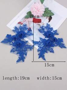 Neue farbenfrohe 3D Spitzen Stickerei Blumen DIY Patches, für Kleidung, Hochzeitskleider, Kinderbekleidung Accessoires, Länge: 19cm/Breite: 15cm - mehrfarbig - Übersicht 19