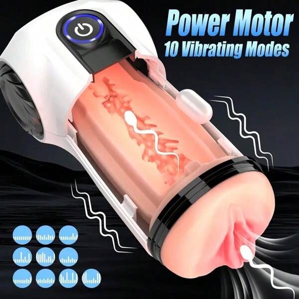 Male Masturbator, Upgraded 10-Speed Vibrating Pocket Pussy Male Stimulator With 3D Realistic Texture, Oral Sex Toys Male Adult Male Sex Toys