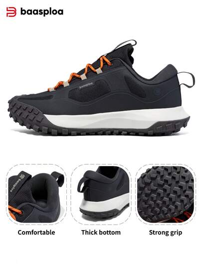 baasploa Zapatos para hombre para exteriores antideslizantes, cómodos para otoño, zapatos de senderismo para hombres, todas las marcas de moda de calidad para zapatos de hombre para exteriores