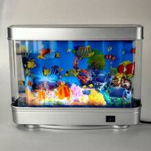 Lámpara de decoración de acuario LED, luz nocturna, paisaje tropical artificial, decoración de cuarto linda, alimentada por USB
