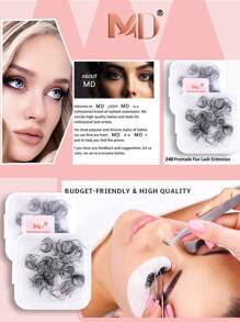 500PCS 5D Premade Fans Eyelash Extensions Fans Volume Lash Extensions 0.07 Thickness Eyelash Extension D Curl Premade Lash Fans Mix 8-15mm Single Length 8-15mm Fluffy Soft Handmade Loose Fan(10D 20D-0.07-D,8-15mm)