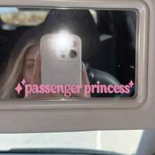 Car Reflector Sticker, Beautiful "Passenger Princess" Text Sticker, Car Interior Decor Sticker, Home Decor Sticker, For Car, Home Decor, Party Decorator