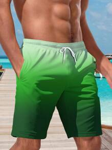 Shorts informales de playa para hombres con estampado 3D de estilo hawaiano - Secado rápido, cintura con cordón, perfectos para salidas de verano