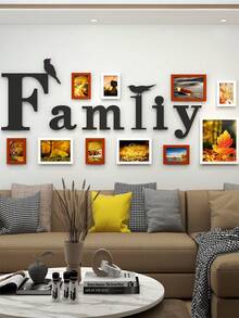 10 قطع إطارات جدارية لصور DIY، ألبوم صور معلق على الحائط لديكور الغرفة، يأتي مع لوحة حرفية عائلية، بدون الحاجة إلى ثقب
