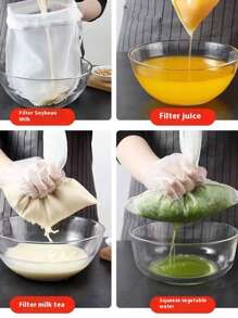 Extra Dense Fruit Milk Filter Bag, Wine Strainer, Oil Pulp Separation Bag, Kitchen Vegetable Juice Filtering Cloth Bag