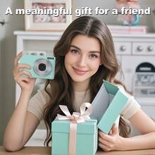4MP 1080P 数码相机，16 倍变焦，LCD 显示屏和 32GB 存储卡 - 紧凑设计，适合摄影和摄像，适合学生和创意人士，学生摄影装备 | 紧凑型数码相机 | 便携式设计，迷你相机，圣诞节、万圣节、感恩节礼物，生日礼物