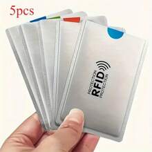 5 Stücke RFID-blockierende Kartenschutzhüllen, NFC-abschirmende ID, Kartenlese-Sperre, zum Schutz von Metallkreditkarten, Rückkehr zur Schule, Schulmaterial