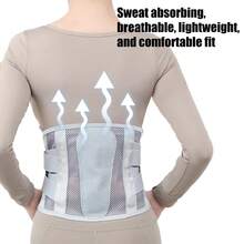 1pc Lower Back Brace With 4 Steel Stays & Removable Lumbar Pad For Men Women Breathable Adjustable Support Belt For Heavy Lifting Work - Multicolor - View 4