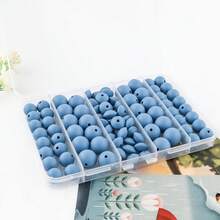 90pcs/Box , 15mm/12mm Silicone Round Bead And Lentil Bead Combination Box DIY Jewelry Making, Handmade Bracelet & Necklace, Plastic Pen String Beads, Key Bag, Phone Chain, Car Decoration, Craft Supplies﻿ - Multicolor - View 6