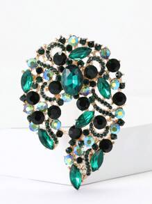 Broche de flor de cristal grande y elegante para mujer, adecuado para usar con vestido, traje, sombrero, zapatos, pañuelo con flor
