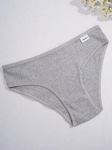 10 piezas Calzones de algodón acanalados sexy para mujer, ropa interior cómoda sin costuras - Multicolor - Ver 3