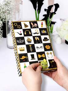 5pcs/1pc Black & Gold Theme Funny Poke Poke Fun Blind Box Surprise Gift Box, Deluxe Party Decoration 24 Holes Box, Suitable For Back To School, Anniversary, Holiday Countdown 24 Days, Birthday Party, Mother's Day, Summer Wedding, Father's Day, Graduation, Retirement Party, Daily & Holiday Parties - Black and Gold Theme Hole Music Blind Box - View 3