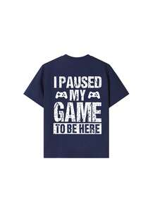 Tween Boy Casual Graphic Print Round Neck Short Sleeve T-Shirt Summer Top - Navy Blue - View 6