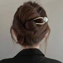1 Stück Mode Perlen U-förmige Haarspange, minimalistischer luxuriöser Nischen Haarzubehör Haarknoten Haarspange Haarknoten Maker Haarknoten Stück Haarstyling Spangen