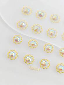 1 Sheet Bling Gem Sticker Earrings 3D Gems Sticker Girls Sticker Earrings Self-Adhesive Glitter Craft Crystal Evening Light Stickers. - Multicolor - View 9