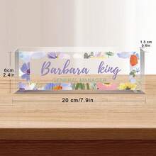 1 placa de nombre de escritorio personalizada de acrílico para oficina, con texto personalizado, decoración de escritorio para niño y niña, accesorio de oficina, elegante placa de nombre de escritorio, regalo maravilloso para jefe, maestro, colega, enfermera, regalo del Día del Maestro/Regreso a la Escuela, multifuncional, ornamental, letra, elegante, moderno, colorido, lindo, adorable, casual, personalizado, único, personalizado, regalos para bebés, regalos ideales para él, regalos ideales para ella, hijo, hija - Multicolor - Ver 12