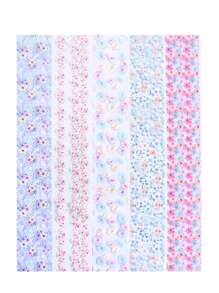 10 Folhas de Adesivos de Folha de Transferência de Unhas com Designs Florais em Aquarela Rosa e Roxo Gradiente, Papel Estrelado DIY Suprimentos para Manicure
