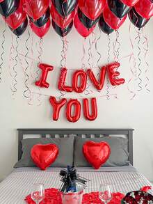 1 个 16 英寸红色字母设计装饰气球,A-Z 铝箔字母气球,DIY 派对装饰,生日派对,结婚周年纪念,家居装饰,母亲节,迎婴派对,婚礼,单身派对,生日快乐横幅,背景装饰,定制字母气球 - 紅色 - 查看 4