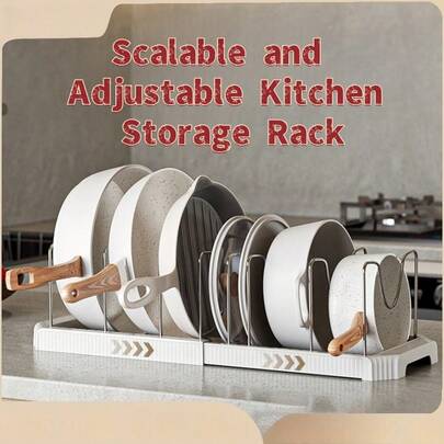 1pc Multi-Color Kitchen Storage Organizer Rack, Expandable Bowl Holder, Pot Lid Rack, Draining Rack, Pot Pan Organizer, Ultimate Kitchen Organizer, Multifunctional Countertop Storage Rack, Home Living Storage Organizer, Dish Cabinet & Kitchen Storage Rack, Kitchen Utensil Organizer Rack, Plate Rack, Space-Saving Extendable Shelf, Kitchen Stand, Pot & Pan Rack, Home Supplies, Household Items