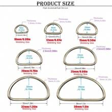 20 pièces/paquet Boucle de connexion en métal D Ring pour ceinture, sangle de sac à main, accessoire de sac, chaussure, DIY, couture. Tailles : 10/12/15/20/25/32/38 mm
