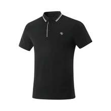 LI-NING Camisa tipo polo de rendimiento Wade, tejida con tecnología de refrigeración por hielo, transpirable, que absorbe la humedad y ofrece comodidad veraniega, manga corta para hombres APLV007