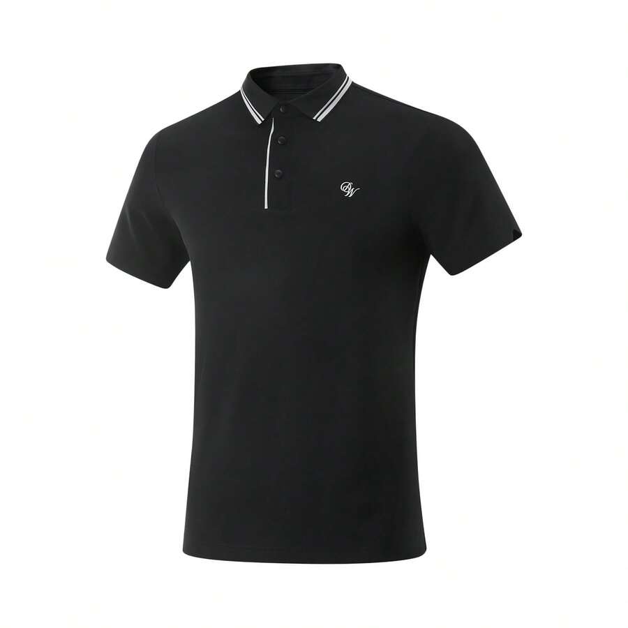 LI-NING Camisa tipo polo de rendimiento Wade, tejida con tecnología de refrigeración por hielo, transpirable, que absorbe la humedad y ofrece comodidad veraniega, manga corta para hombres APLV007