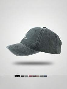 新款复古做旧波浪图案刺绣棒球帽，休闲波浪图案太阳帽，适合学生和情侣