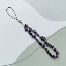 Fashion Natural Beaded Phone Lanyard Necklace Chalcedony Amethyst Aventurine Quartz Stone Phone Charm Digital Camera Strap Gifts For Mother, Family, Friends, Birthday, Holiday Phone Chain - Multicolor - View 15